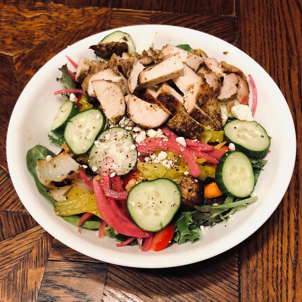 Grilled Zhug Chicken Salad